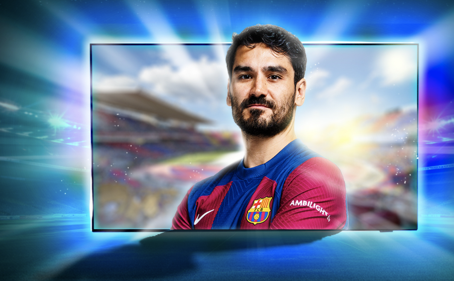 FC Barcelona voetballers nieuwe gezichten AMBILIGHT TV 