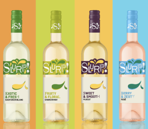 SLURP!-flessen krijgen kleurrijke make-over voor beginnende wijndrinker