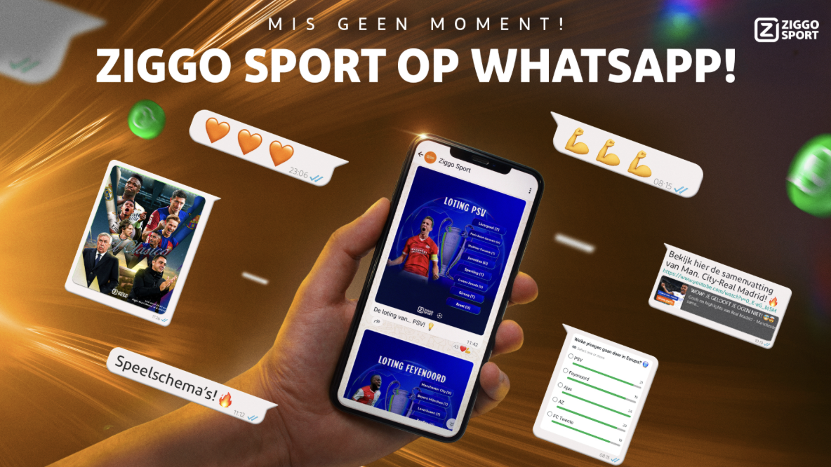 Ziggo Sport breidt uit met WhatsApp Channels