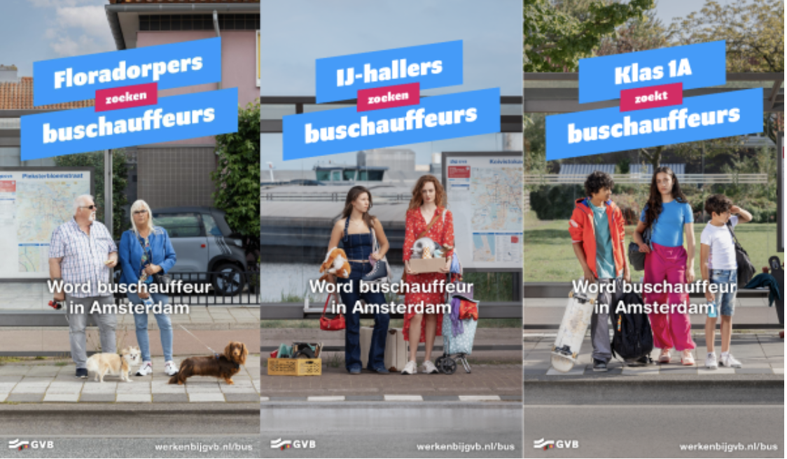 Amsterdammers zoeken buschauffeurs in nieuwe campagne van GVB