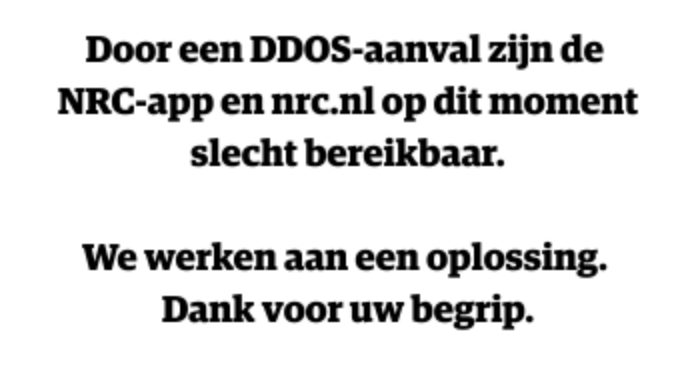 App en website NRC doelwit van DDoS-aanval