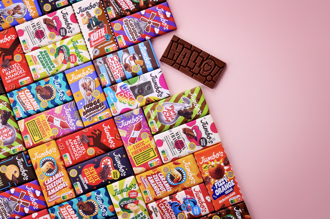 Nieuwe chocoladerepen van Jumbo stelen show in schap