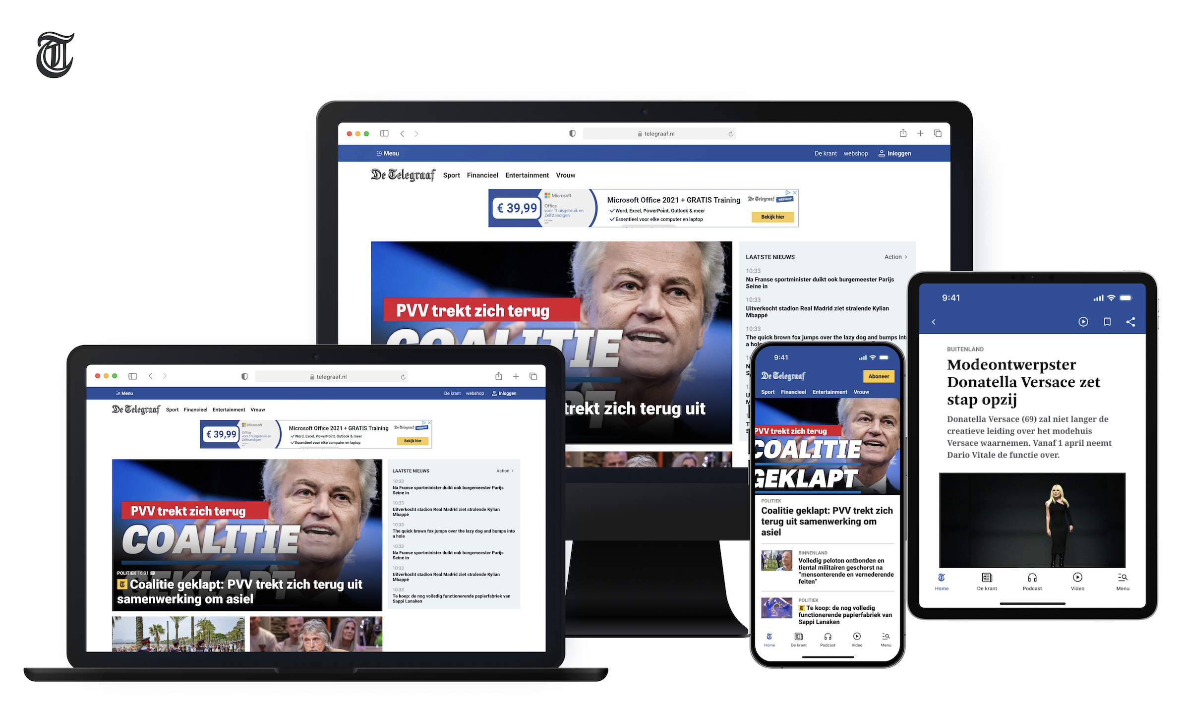 De Telegraaf vernieuwt app en website voor betere gebruikerservaring