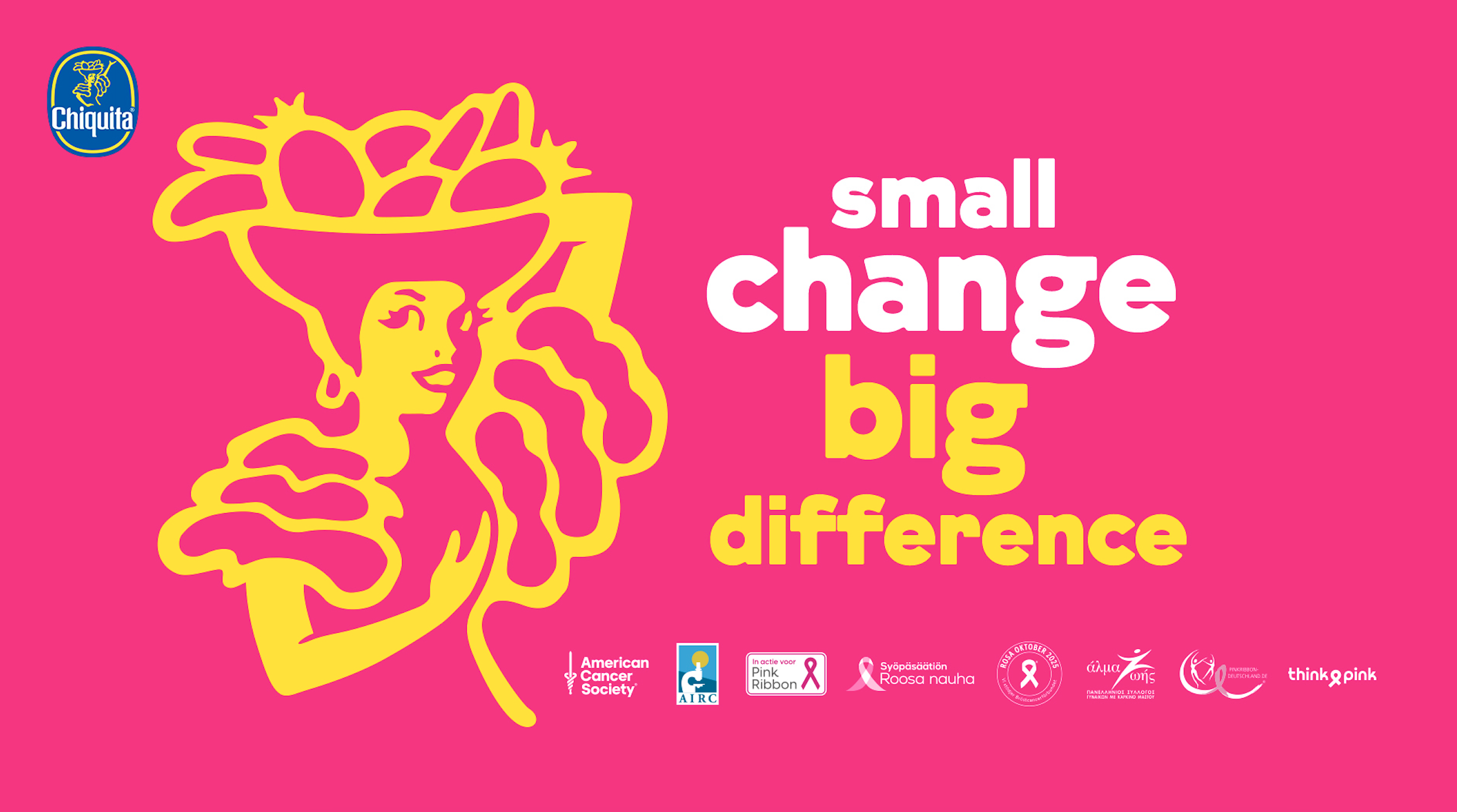 Chiquita kleurt al negen jaar op rij roze tegen borstkanker